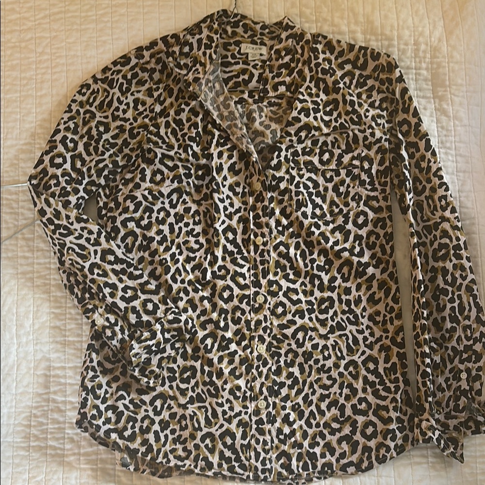 Leopard Print Button-Up Shirt